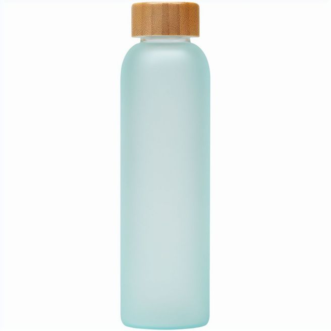 Lucerne - 590 ml Borosilikat-Glasflasche in Milchglasoptik mit Bambus-Deckel