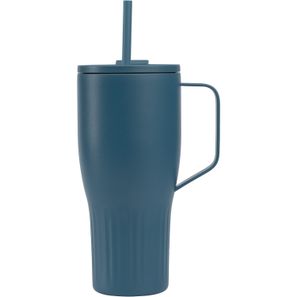 Majesty Recycling-Edelstahlbecher mit Trinkhalm - 890 ml