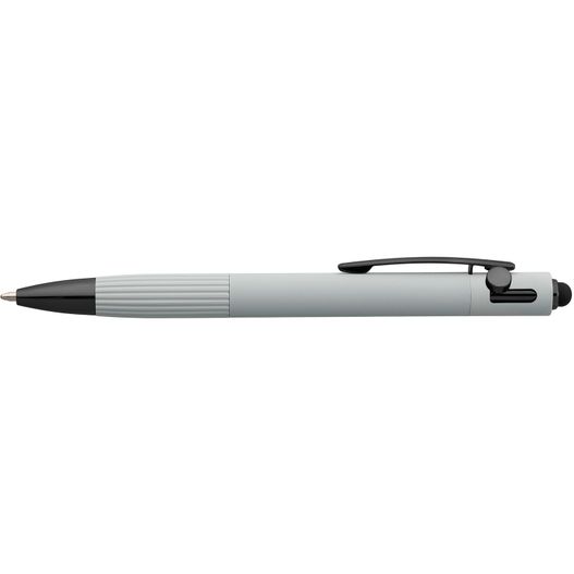 Saga Kugelschreiber mit Druckmechanismus und Stylus aus recyceltem Aluminium (Bild 1)