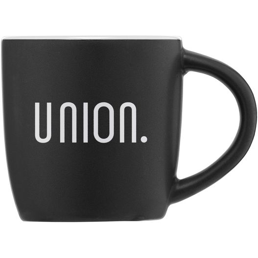 Zanzibar - 355 ml Keramiktasse - Mattschwarz mit Farbeffekt im Innenraum (Bild 1)