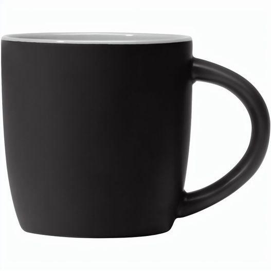 Zanzibar - 350 ml Keramiktasse - Mattschwarz mit Farbeffekt im Innenraum (Bild 1)