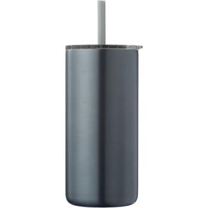 Borealis  Recycling-Edelstahlbecher mit Trinkhalm - 475 ml