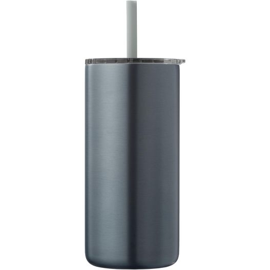Borealis  Recycling-Edelstahlbecher mit Trinkhalm - 475 ml (Bild 1)