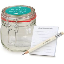 Bügelglas Glücksmomente im Glas