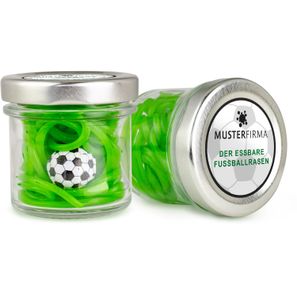 Weithalsglas Mini Fußballrasen im Glas