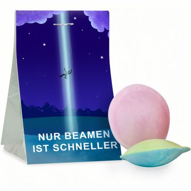 Naschtasche Nur beamen ist schneller