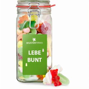 Bügelglas L Lebe Bunt