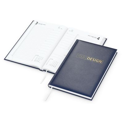 Buchkalender Basic Bestseller inkl. Goldprägung, dunkelblau