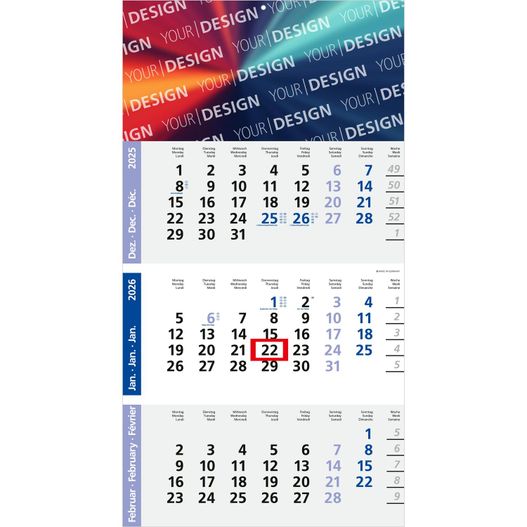 Produktabbildung 3-Monatskalender Logic 3 Post Bestseller (Einblatt) 3-Monatskalender Logic 3 Post Bestseller (Einblatt) (Bild 1)