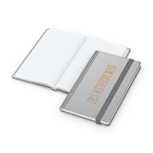 Produktabbildung Notizbuch Easy-Book Comfort Bestseller, Pocket, silber inkl. Goldprägung Notizbuch Easy-Book Comfort Bestseller, Pocket, silber inkl. Goldprägung (Bild 1)