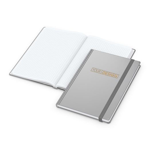 Produktabbildung Notizbuch Easy-Book Comfort Bestseller, A5, silber inkl. Goldprägung Notizbuch Easy-Book Comfort Bestseller, A5, silber inkl. Goldprägung (Bild 1)