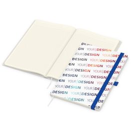Produktabbildung Notizbuch Match-Book Creme Bestseller, A4, Natura, individuell, mittelblau Notizbuch Match-Book Creme Bestseller, A4, Natura, individuell, mittelblau