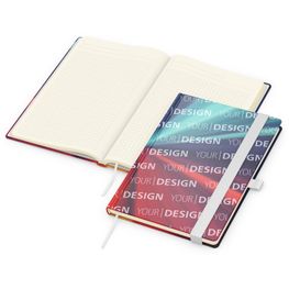 Produktabbildung Notizbuch Match-Book Creme Bestseller, A5, Cover-Star, matt-individuell, weiß Notizbuch Match-Book Creme Bestseller, A5, Cover-Star, matt-individuell, weiß
