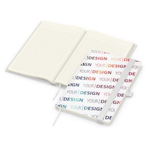 Notizbuch Match-Book Creme Bestseller, A5, Natura, individuell, weiß