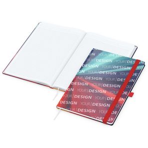 Notizbuch Match-Book White Bestseller, A4, Cover-Star, matt-individuell, rot