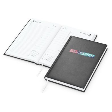 Buchkalender Advance Bestseller inkl. Siebdruck-Digital, schwarz