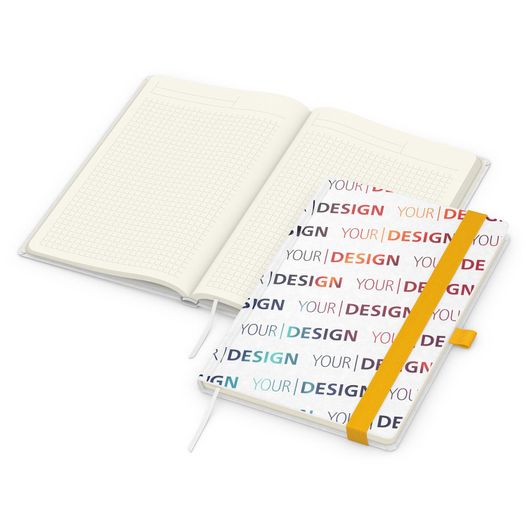 Produktabbildung Notizbuch Match-Book Creme Bestseller, A5, Natura, individuell, gelb Notizbuch Match-Book Creme Bestseller, A5, Natura, individuell, gelb (Bild 1)