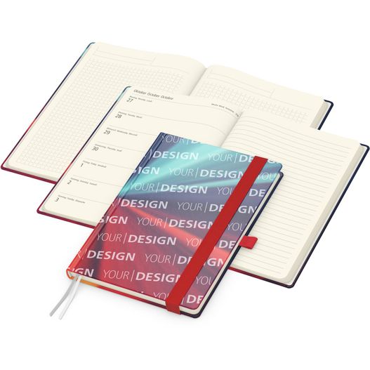 Wochenplaner Match-Hybrid Creme Bestseller, Cover-Star gloss, rot (Bild 1)