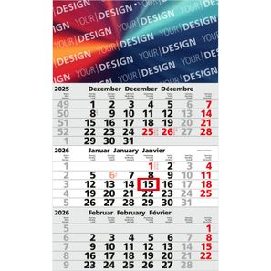 3-Monatskalender Solid 3 Bestseller, hellgrau (Einblatt)