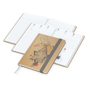 Wochenplaner Match-Hybrid White Bestseller, A5, Natura braun-individuell, silbergrau