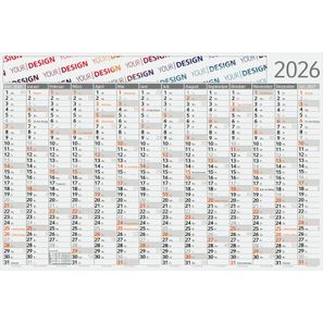 Wandplaner Pure Bamboo green+blue, individuelle Schmuckfarbe