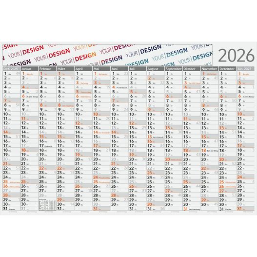 Wandplaner Pure Bamboo green+blue, individuelle Schmuckfarbe (Bild 1)