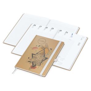 Wochenplaner Match-Hybrid White Bestseller, A4, Natura braun-individuell, weiß