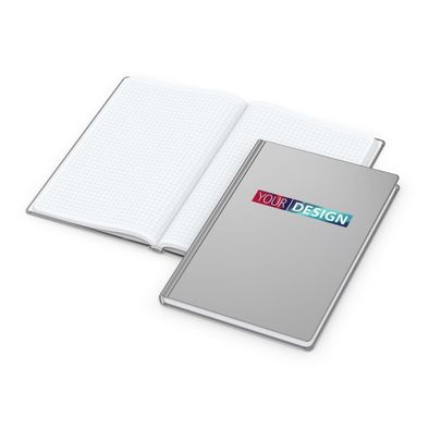 Notizbuch Easy-Book Basic Bestseller, A5, silber inkl. Siebdruck-Digital