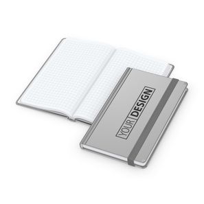 Notizbuch Easy-Book Comfort Bestseller, Pocket, silber inkl. Prägung schwarz-glänzend