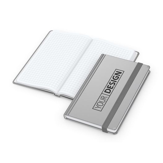 Produktabbildung Notizbuch Easy-Book Comfort Bestseller, Pocket, silber inkl. Prägung schwarz-glänzend Notizbuch Easy-Book Comfort Bestseller, Pocket, silber inkl. Prägung schwarz-glänzend (Bild 1)