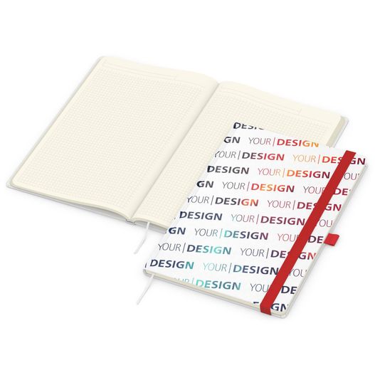 Notizbuch Match-Book Creme Bestseller, A4, Natura, individuell, rot (Bild 1)