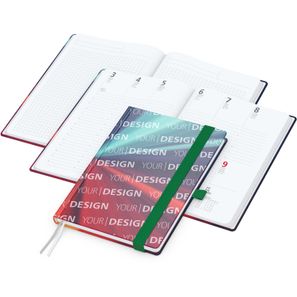 Wochenplaner Match-Hybrid White Bestseller, A5, Cover-Star matt-individuell, grün