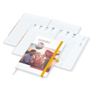 Wochenplaner Match-Hybrid White Bestseller, A4, Cover-Star gloss, gelb