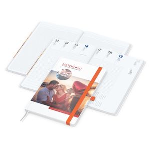 Wochenplaner Match-Hybrid White Bestseller, A4, Cover-Star matt, orange
