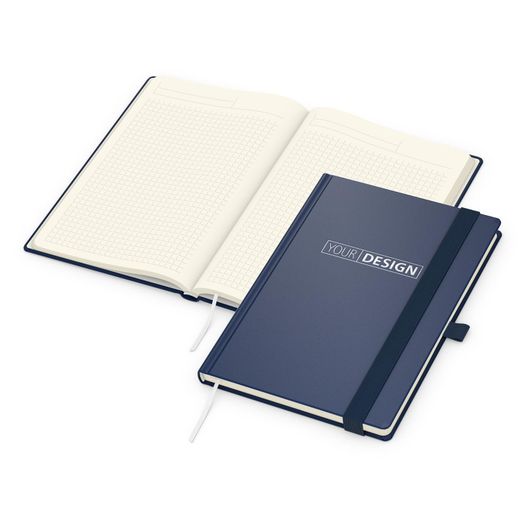 Produktabbildung Notizbuch Vision-Book Creme Bestseller, A5, dunkelblau inkl. Silberprägung Notizbuch Vision-Book Creme Bestseller, A5, dunkelblau inkl. Silberprägung (Bild 1)