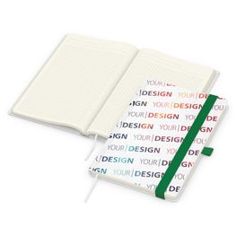 Produktabbildung Notizbuch Match-Book Creme Bestseller, A5, Natura, individuell, grün Notizbuch Match-Book Creme Bestseller, A5, Natura, individuell, grün