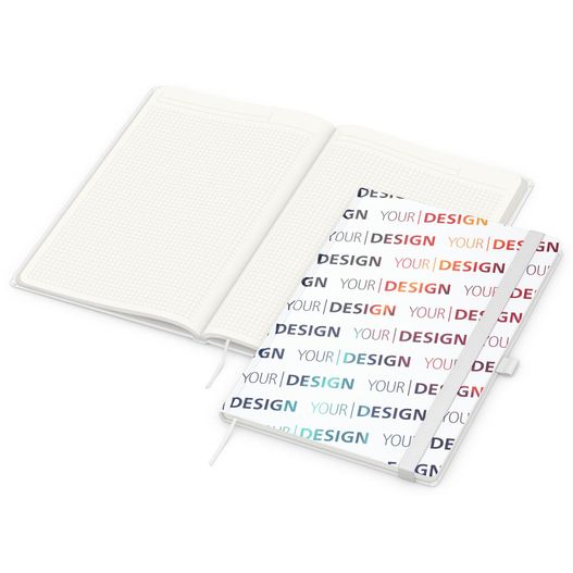 Produktabbildung Notizbuch Match-Book, A4, Cover-Star Recycling-Matt, weiß Notizbuch Match-Book, A4, Cover-Star Recycling-Matt, weiß (Bild 1)
