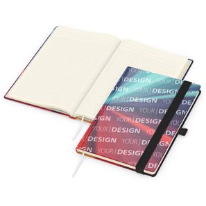 Notizbuch Match-Book Creme Bestseller, A5, Cover-Star, gloss-individuell, schwarz