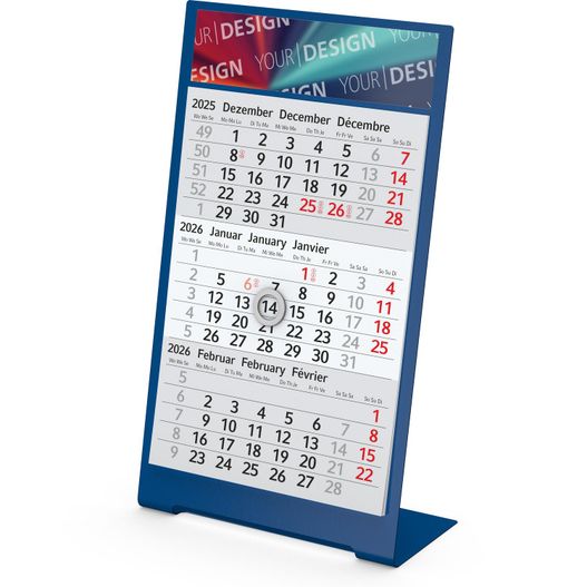 Tischkalender Desktop 3 Color Bestseller, 1 Jahr, blau (Bild 1)