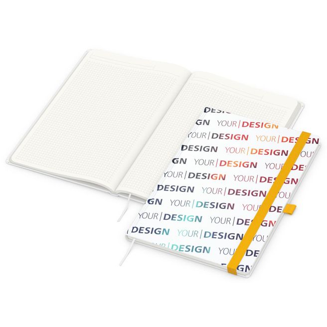 Produktabbildung Notizbuch Match-Book, A4, Cover-Star Recycling-Matt, gelb Notizbuch Match-Book, A4, Cover-Star Recycling-Matt, gelb