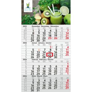 4-Monatskalender Budget 4 Recycling, rot (Einblatt)