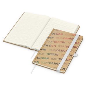 Notizbuch Match-Book Creme Bestseller, A5, Natura, braun-individuell, weiß