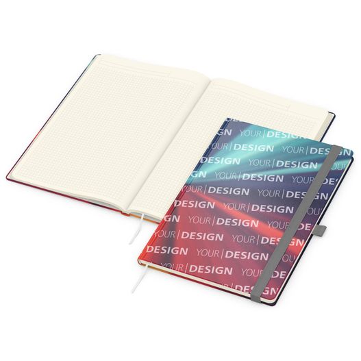 Produktabbildung Notizbuch Match-Book Creme Bestseller, A4, Cover-Star, matt-individuell, silbergrau Notizbuch Match-Book Creme Bestseller, A4, Cover-Star, matt-individuell, silbergrau (Bild 1)