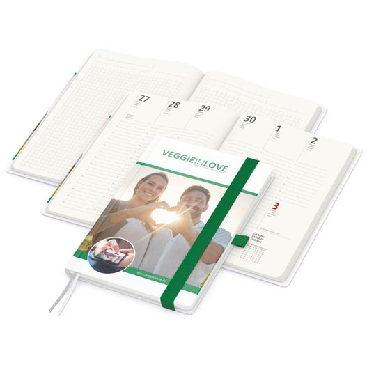 Wochenplaner Match-Hybrid A5 Cover-Star Recycling-Matt, grün (Bild 1)