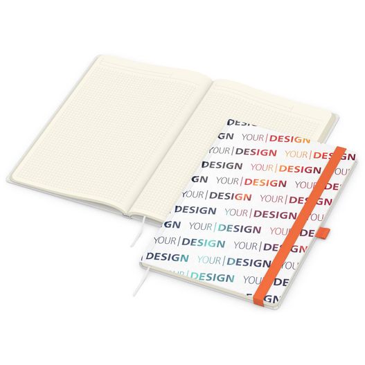 Notizbuch Match-Book Creme Bestseller, A4, Natura, individuell, orange (Bild 1)