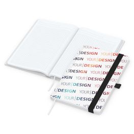 Notizbuch Match-Book White Bestseller, A5, Natura, individuell, schwarz