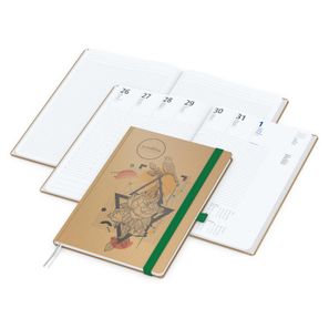 Wochenplaner Match-Hybrid White Bestseller, A4, Natura braun-individuell, grün
