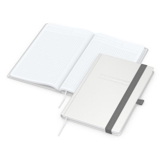 Notizbuch Vision-Book White Bestseller, A5, weiß inkl. Silberprägung (Bild 1)