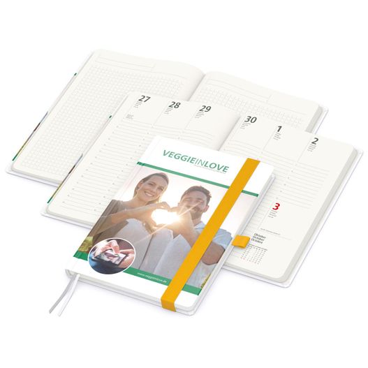 Wochenplaner Match-Hybrid A5 Cover-Star Recycling-Matt, gelb (Bild 1)