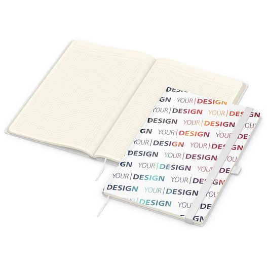 Produktabbildung Notizbuch Match-Book Creme Bestseller, A4, Natura, individuell, weiß Notizbuch Match-Book Creme Bestseller, A4, Natura, individuell, weiß (Bild 1)